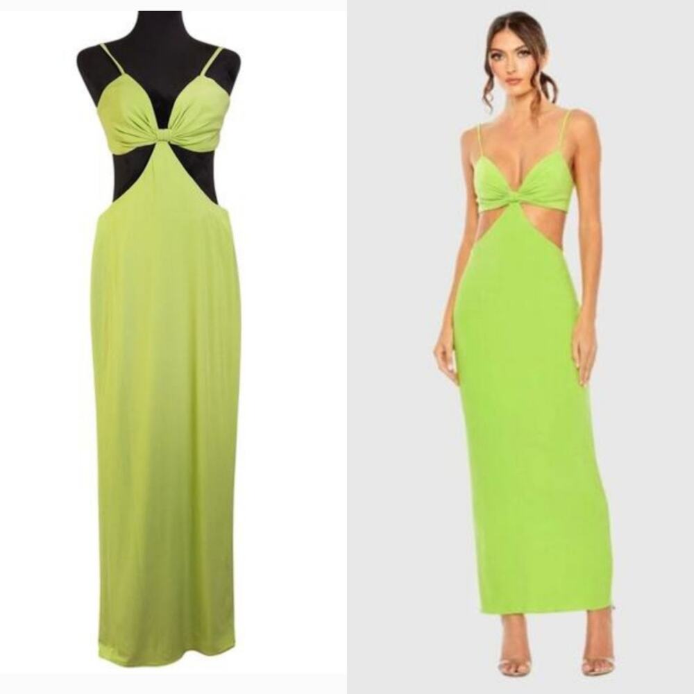 MAC DUGGAL NWT Strappy Back Side Cutout Green Dress, Size 0